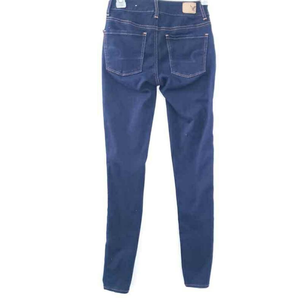 American Eagle Hi-Rise Jegging Super Super Stretch Jeans Size 0 Dark Wash - Picture 2 of 8